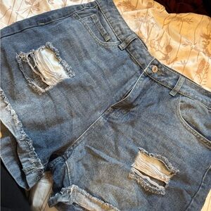 Women's Distressed Denim Shorts